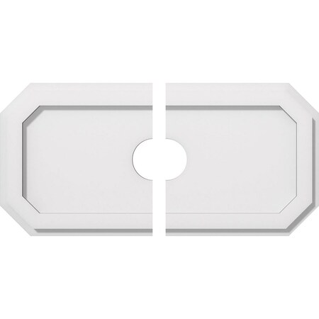 Ekena Millwork Emerald Architectural Grade PVC Ceiling Medallion, 22"W x 11"H x 3"ID x 7 1/2"C x 1"P, Two-Piece CMP22X11ED2-03000
